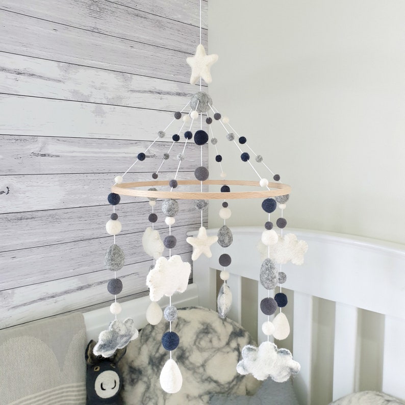 Baby Mobile Cloud Nursery Mobile Cloud Cot Mobile Crib Etsy