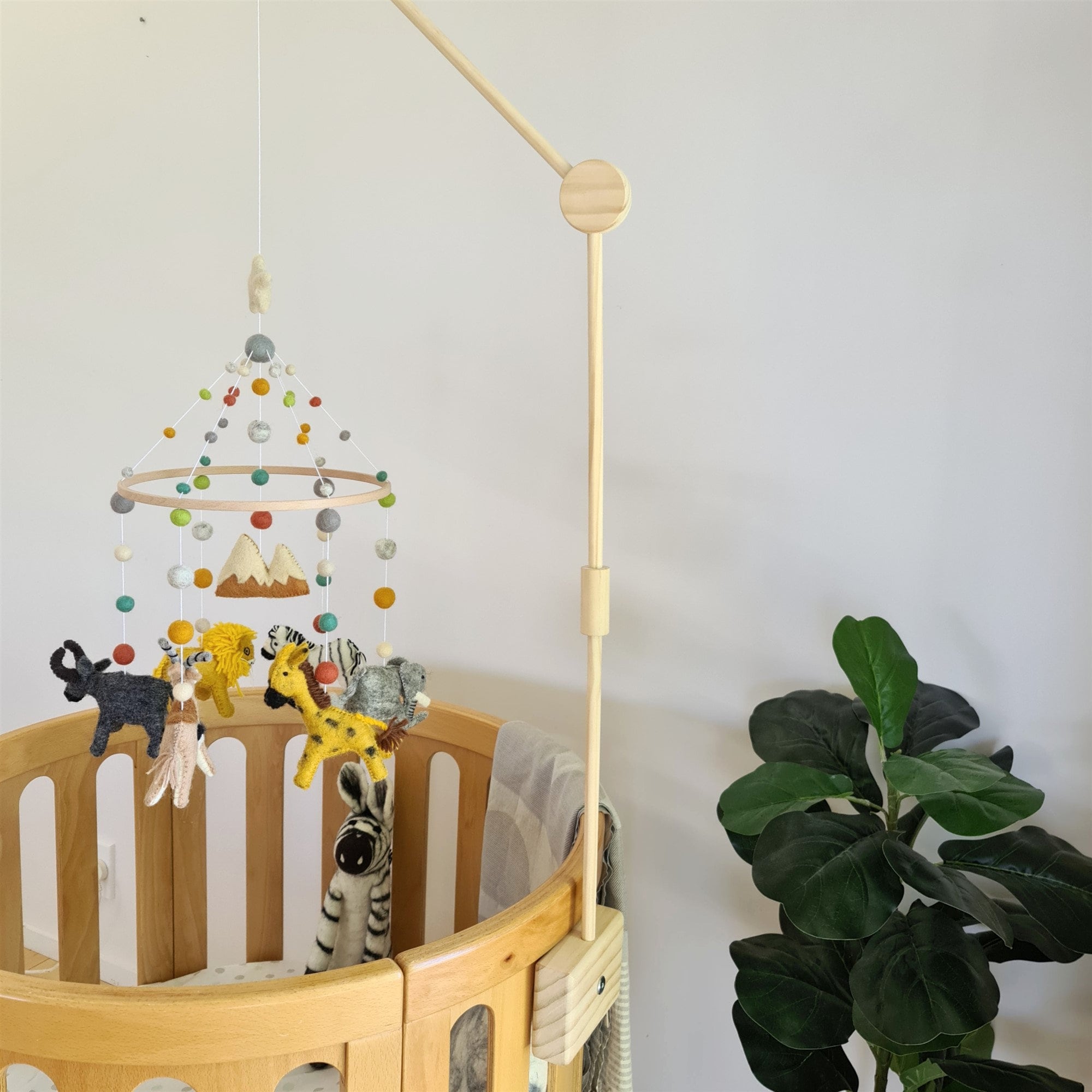 Mobile Aufhänger aus Holz, Mobile Aufhänger aus Holz, Baby Mobile Halter,  Eco Kinderzimmer Mobile Ständer, Krippe Arm Mobile, Babybett Befestigung -  .de