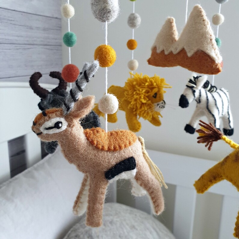 Safari Baby Mobile Jungle Nursery Mobile Baby Neutral Animal Etsy