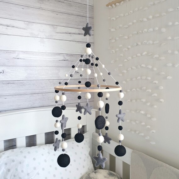Monochrome baby store mobile