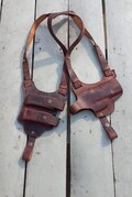 Handcrafted Leather Holster: 9mm & .45 Caliber product logo