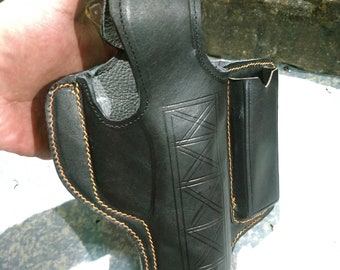 Aesthetic Handcrafted clip holster for 9mm, made from exquisite quality leather..