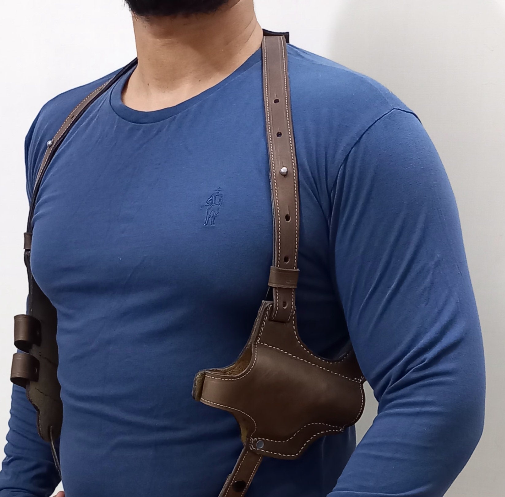 Xcoser Uncharted Nathan Drake Shoulder Holster Deluxe PU Cosplay Costume  Accessories Brown