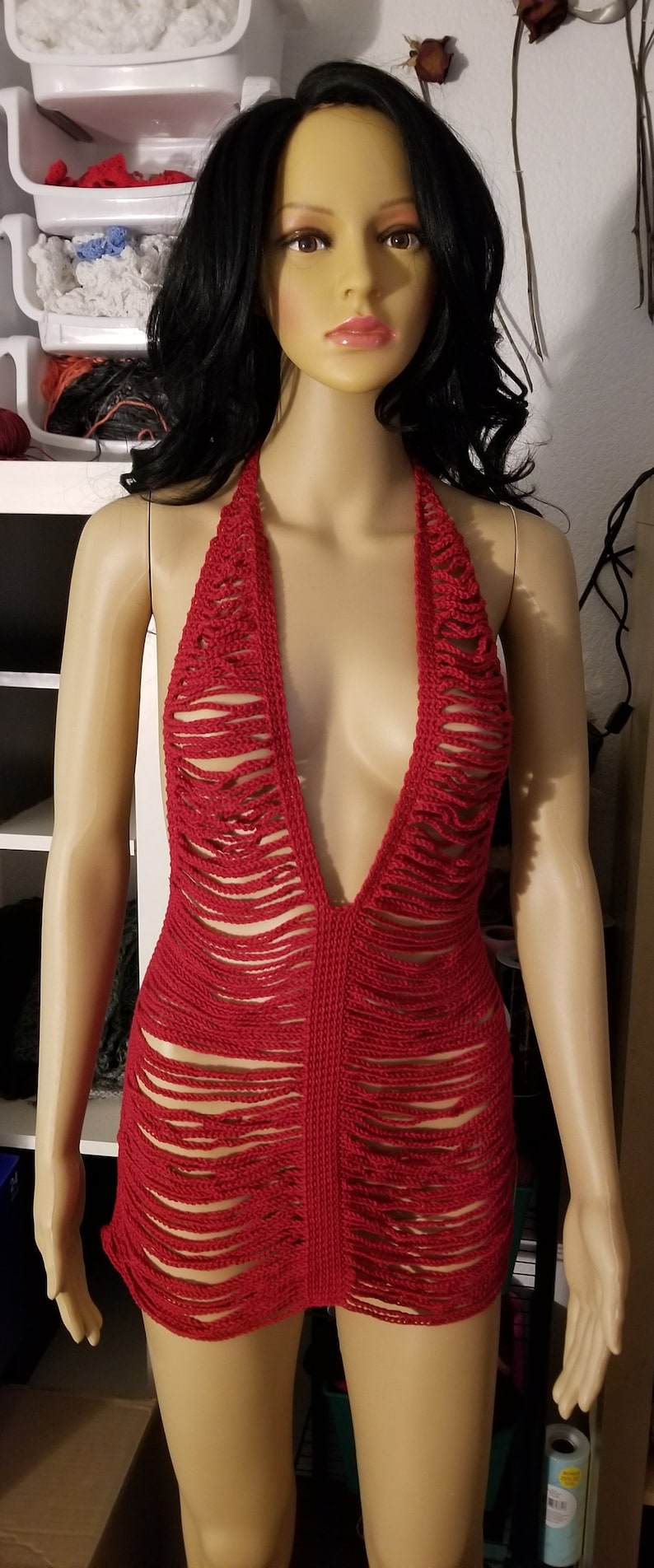 crochet pattern Slinky red dress PATTERN not a physical image 1