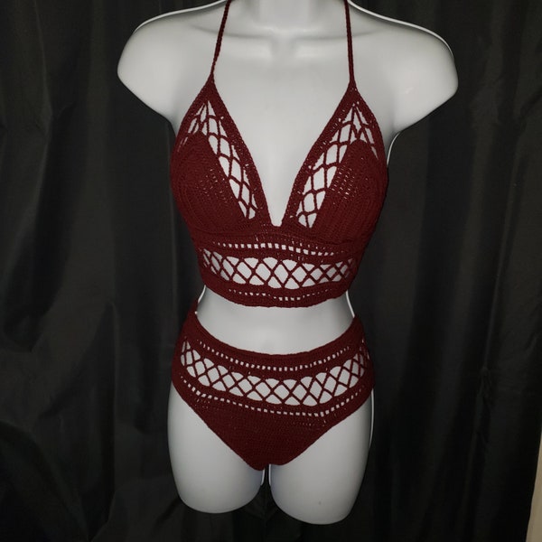 crochet pattern diamond mesh crochet bikini ****pattern only*****