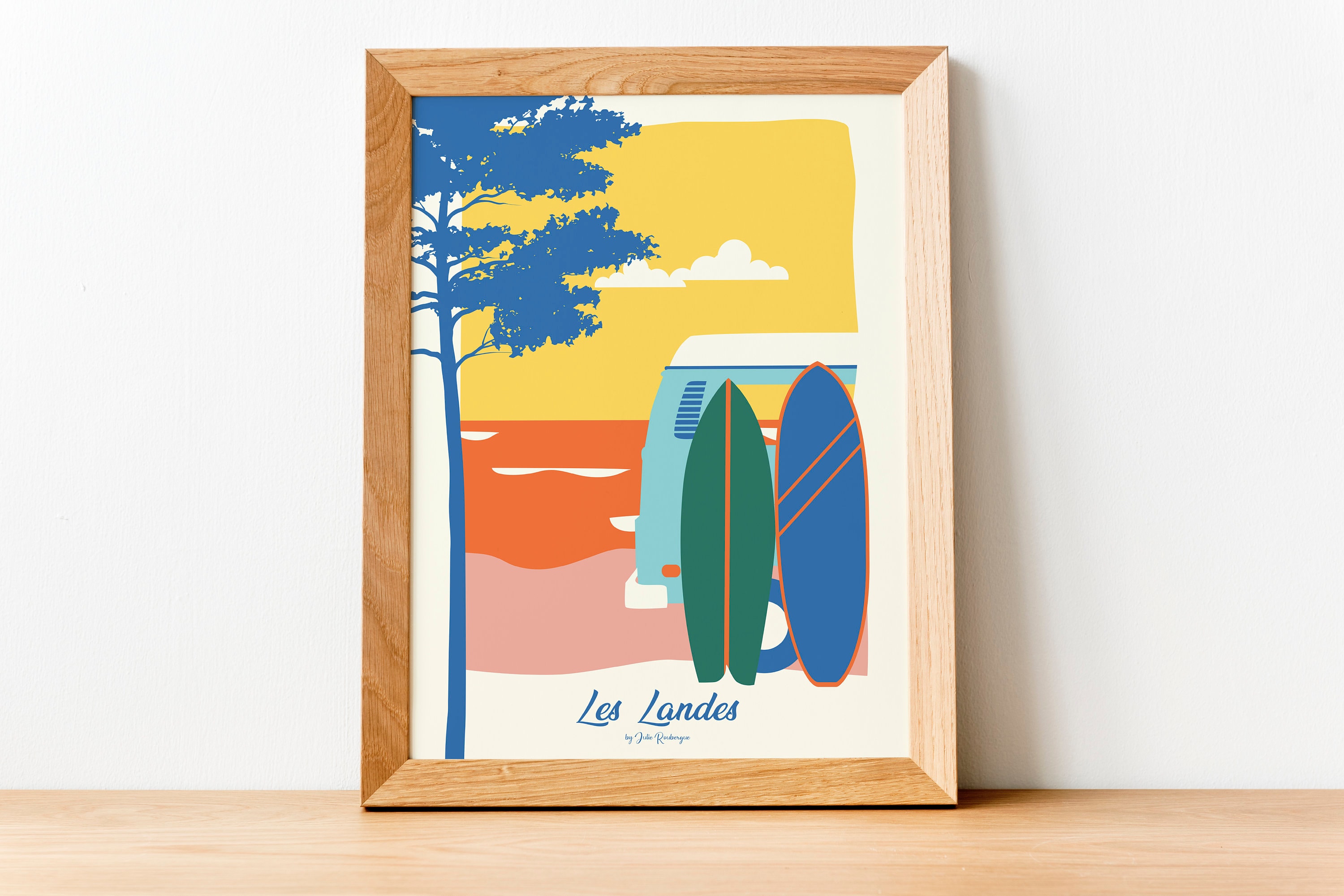 Affiche Murale et Décorative Les Landes, Surf