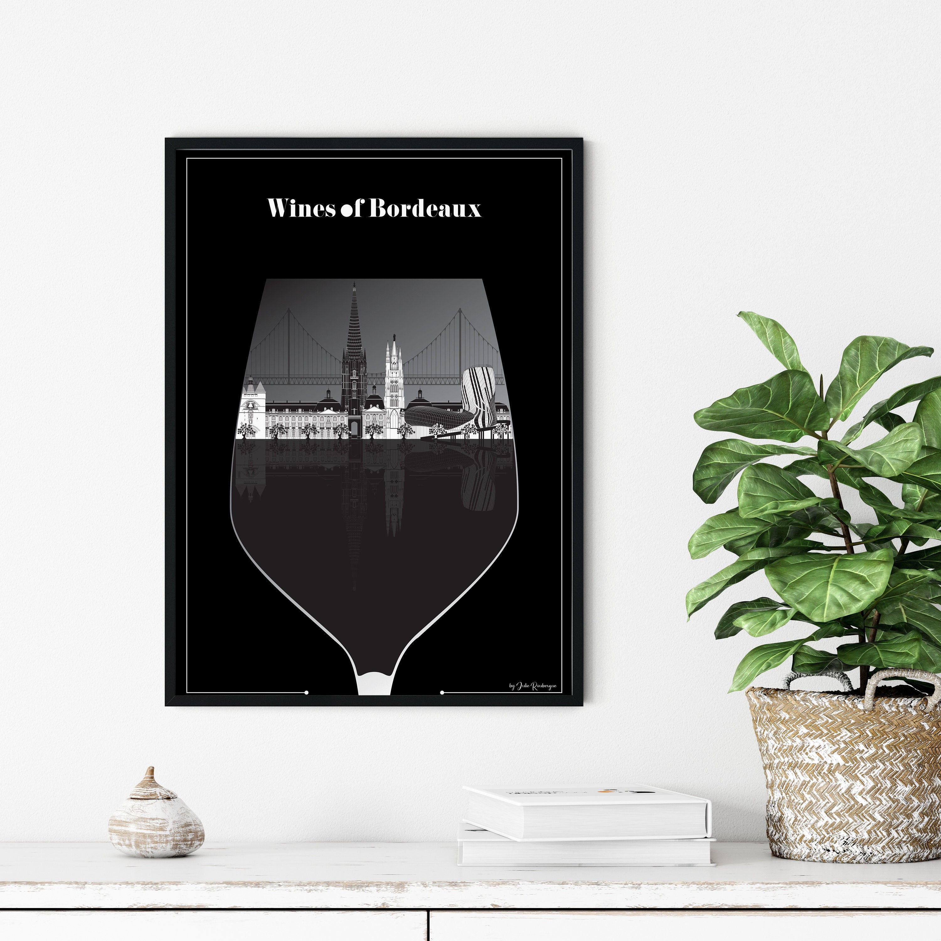 Affiche Murale et Décorative Bordeaux, Le Verre de Vin