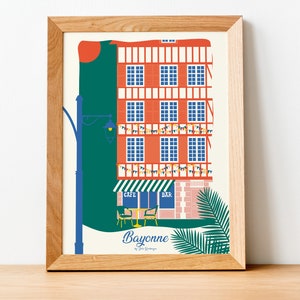 Cartel de viaje de Bayona, La terraza