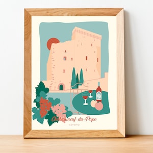 Manifesto di viaggio Châteauneuf du Pape, Il Castello