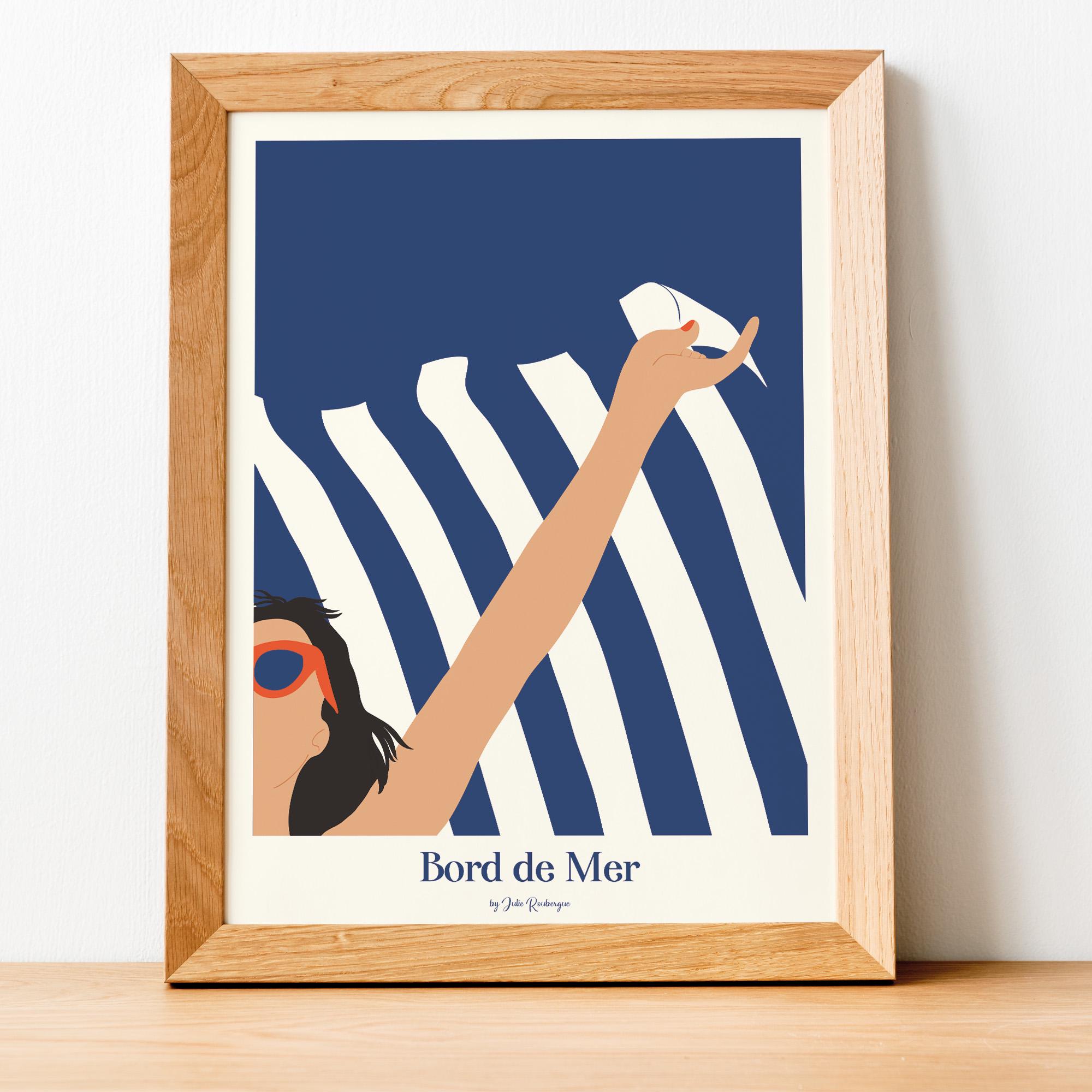 Sea Breeze Seaside Poster – Graphic Summer Decor Illustration | 30x40 Poster | Made in France