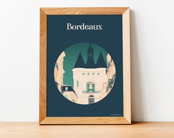 Bordeaux Travel Poster, La Grosse Cloche