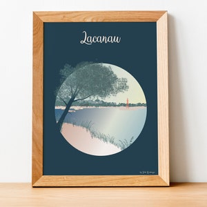 Póster de viaje de Lacanau, El lago