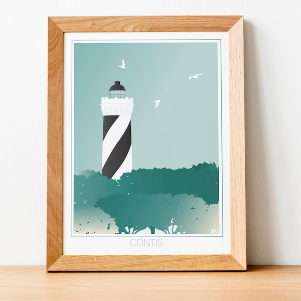 Affiche Voyage Contis, Le Phare