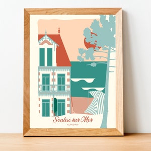 Soulac sur Mer Travel Poster, Seaside