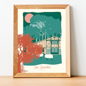 Travel Poster Les Landes, The Forest