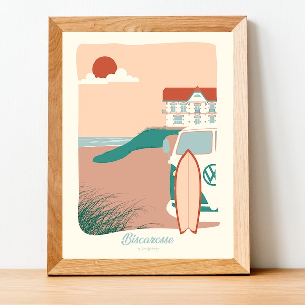 Biscarosse Travel Poster, The Beach