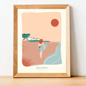 Póster de viaje de Lacanau, junto al mar