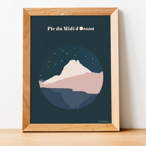 Affiche Voyage Pyrénées, Pic du Midi d'Ossau