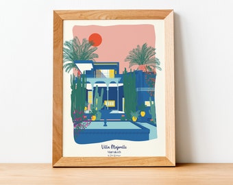 Marrakech Travel Poster, Villa Majorelle