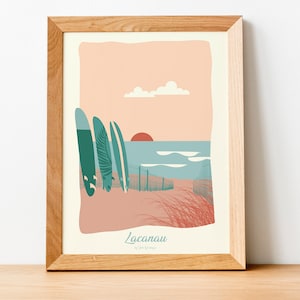 Lacanau Reiseposter, Sonnenuntergang