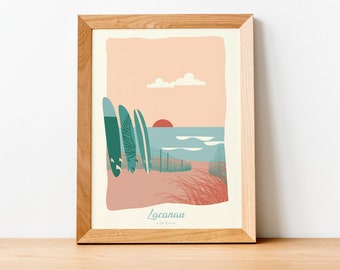 Lacanau Travel Poster, Sunset