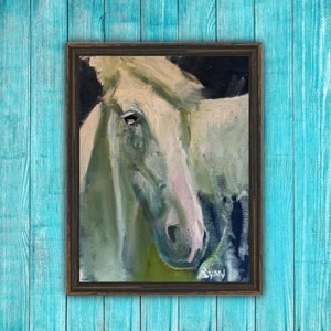 Paardolieverfschilderij van London Artist - moderne muurkunst - woondecoratie cadeau