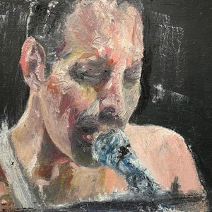 Painting  Painting Queen Freddie Mercury Painting - Print by London Artist