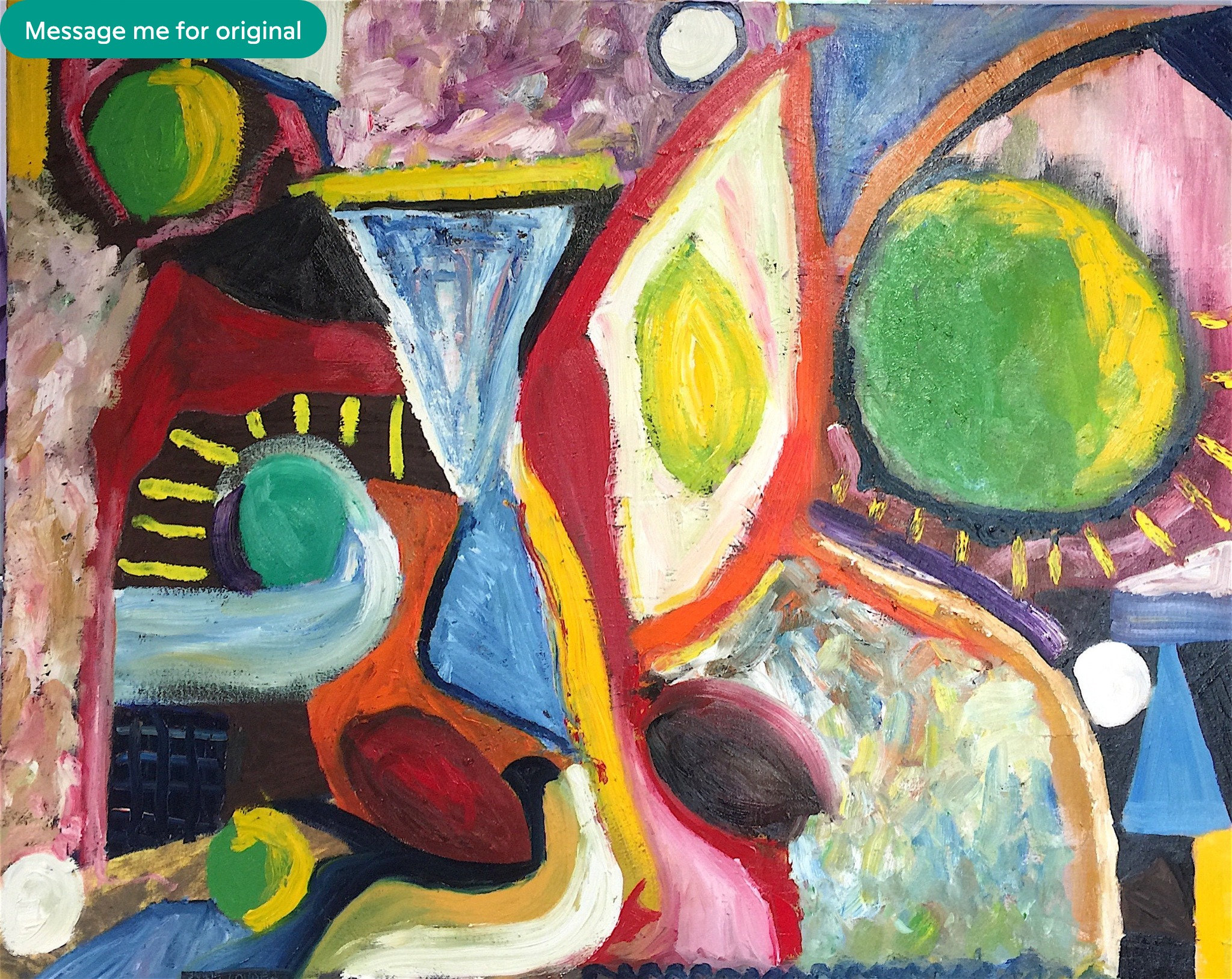 Large Abstract Painting - Tears in Rivers by London Artist - Original ...