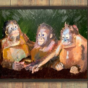 Three Baby Orangutans by Ryan  Louder