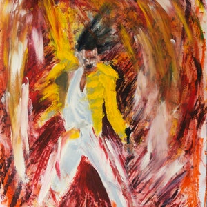 Freddie Mercury Painting - Limited Edition Queen Print by London Artist
