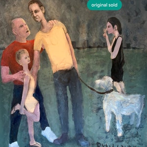 Dipinto La conversazione - Grande dipinto - Grande arte da parete dell'artista londinese