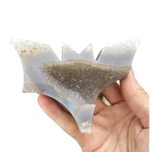 Natural Druzy Agate Bat Carvings, Bat Carvings, Crystal Bats, Druzy Crystals Halloween Crystals, Spooky Season