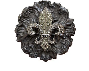 Rhinestone Fleur De Lis Belt Buckle - Etsy display picture 1