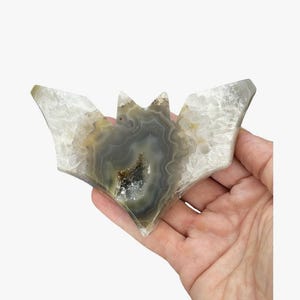 Natural Druzy Agate Bat Carvings, Bat Carvings, Crystal Bats, Druzy Crystals Halloween Crystals, Spooky Season