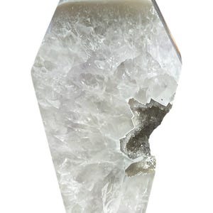 Natural Druzy Agate Coffin Carvings, Halloween Crystals, Halloween Decor, Crystal Coffin Shape, Druzy Crystals, Spooky Season