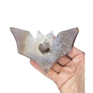 Natural Druzy Agate Bat Carvings, Bat Carvings, Crystal Bats, Druzy Crystals Halloween Crystals, Spooky Season