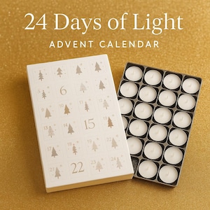 Cyber Week - Candle Advent Calendar, 24 Days of Christmas Non-Toxic Soy Tea lights, Luxury Holiday Gift