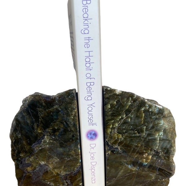 Labradorite Book Ends, Purple Labradorite,Home Decor, Raw Labradorite, Home Accessories, Library Decor,Unisex Gifts Gemstone Bookends