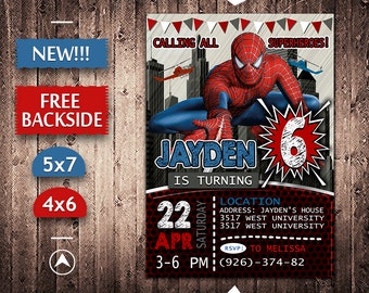 Spiderman Invitation Etsy