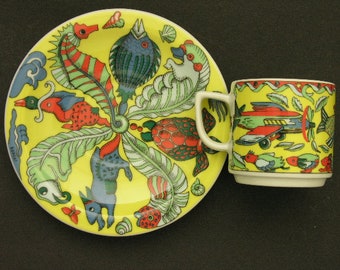 Espresso Cup and Saucer * BIRDIE & OCEAN * from the Series EVOLUTION by Suisse Langenthal, Made in Switzerland