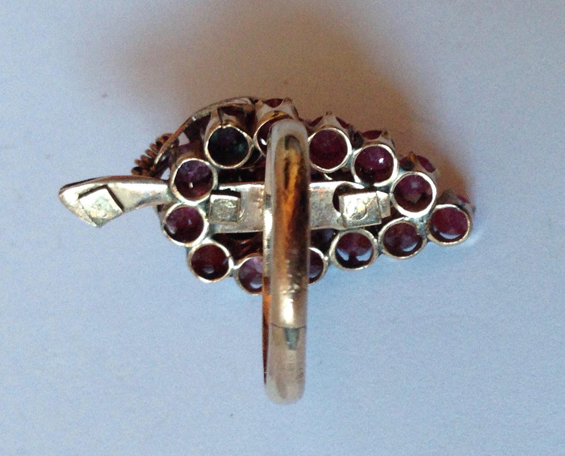 14K Gold Grape Cluster Ring 22 Rubies Vintage/antique Rose - Etsy UK