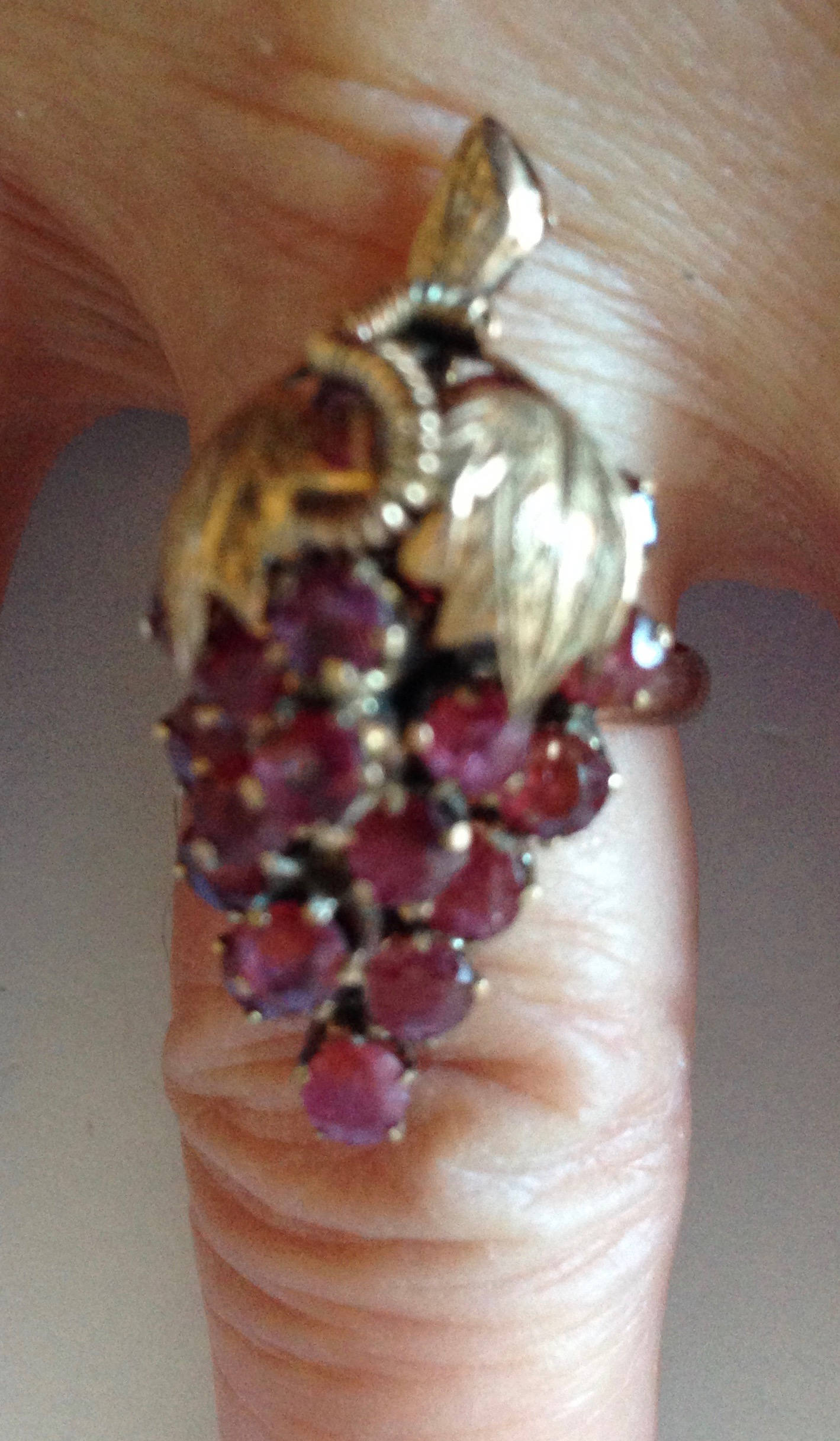 14K Gold Grape Cluster Ring 22 Rubies Vintage/antique, Rose Gold?, Size ...