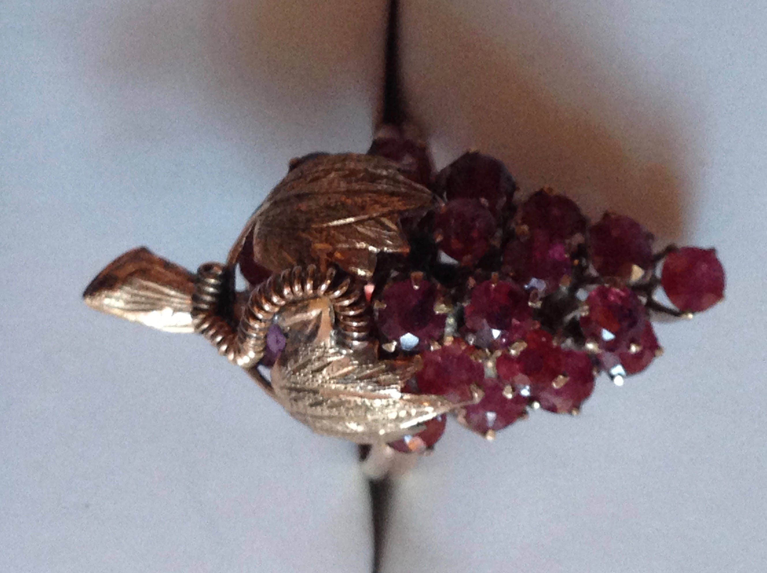 14K Gold Grape Cluster Ring 22 Rubies Vintage/antique, Rose Gold?, Size ...