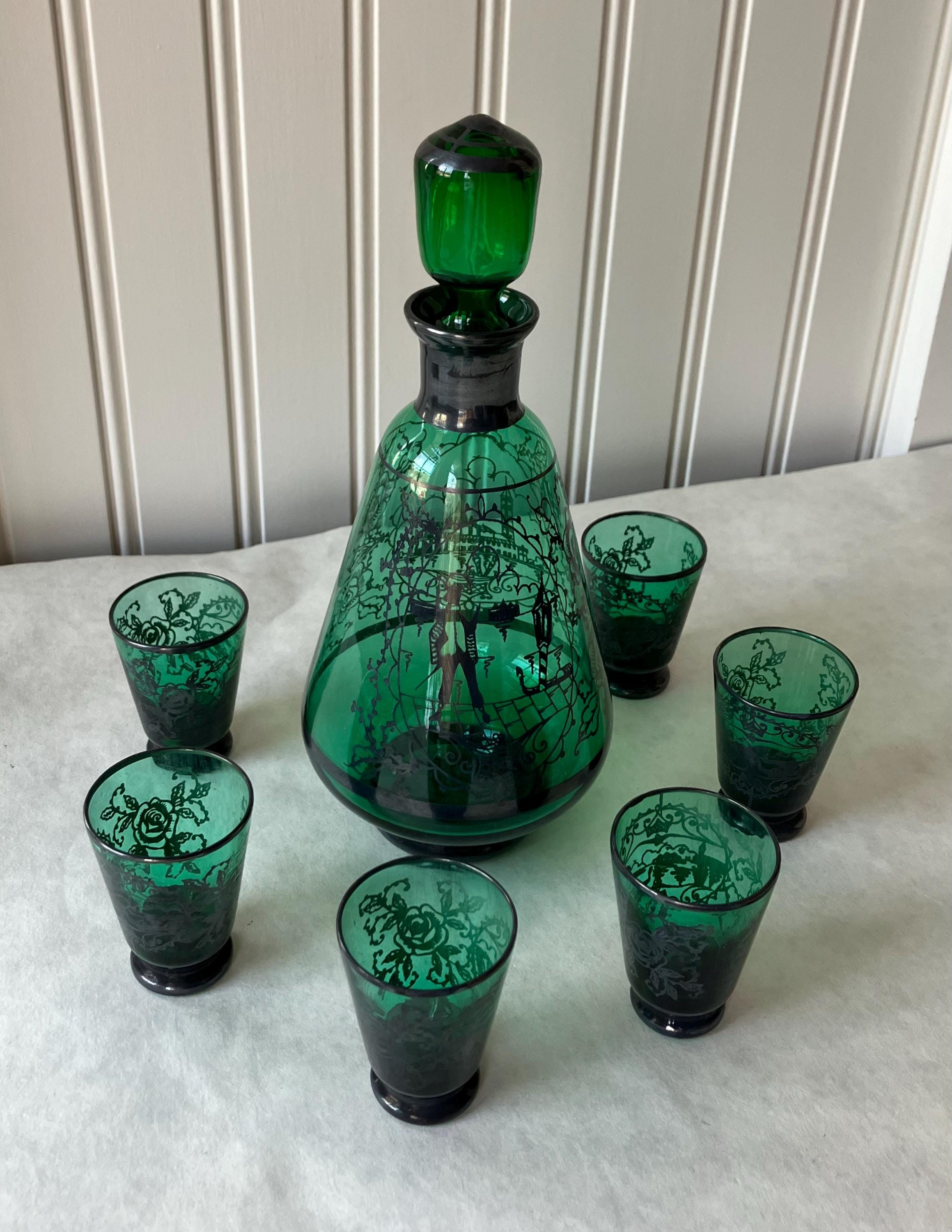 magma glass silver green dia 未使用品 Green Glass Silver Overlay - Etsy