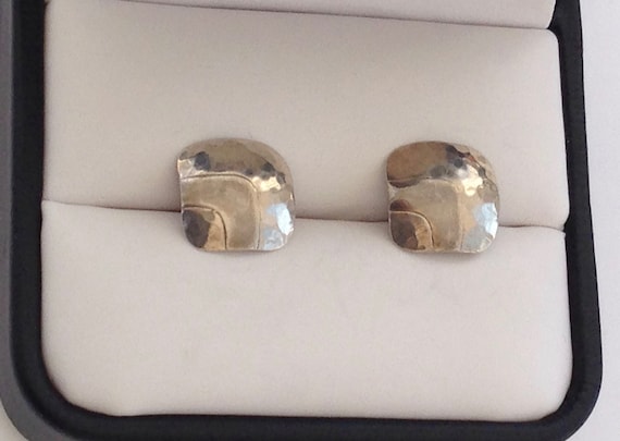 Vintage PEARCE Modernist Sterling Silver Earrings,