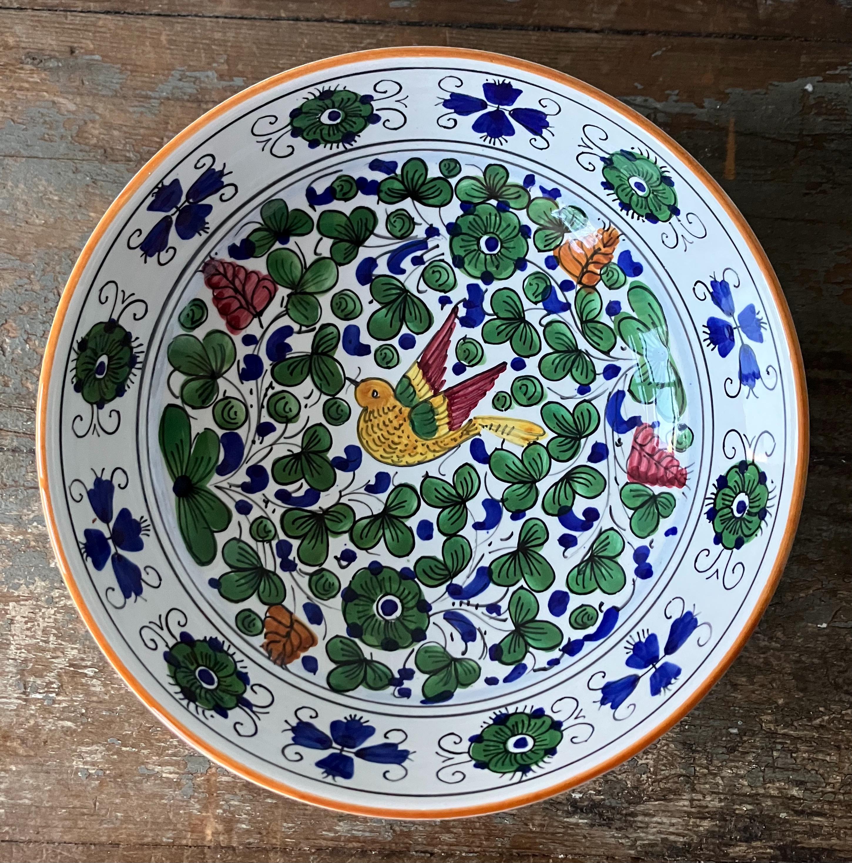 Italian 稀少Deruta Grazia イタリーグラチア製デルタ焼の皿 古い