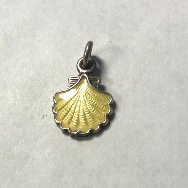 Norway/Denmark Sterling Enamel Seashell Charm Pendant