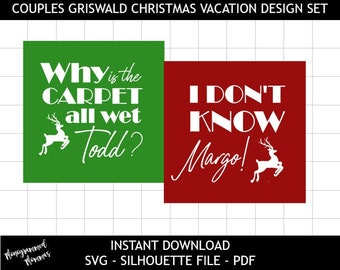 National Lampoons Christmas Inspired Todd Margo Design Pack 2 Designs! SVG cut file - Silhouette / Cricut Digital file PDF