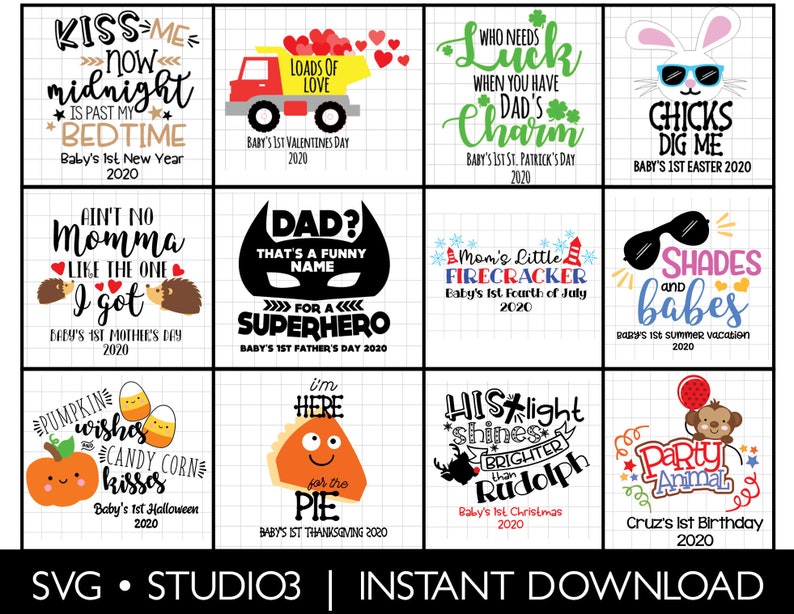 Download Silhouette Cricut Digital File Png Pdf Baby Boy S First Holiday Bib Shirt Bodysuit Set Svg Cut File Paper Party Kids Craft Supplies Tools