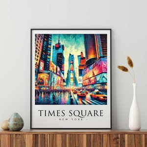 Stampa Times Square New York - Arte murale Times Square - Dipinto luminoso
